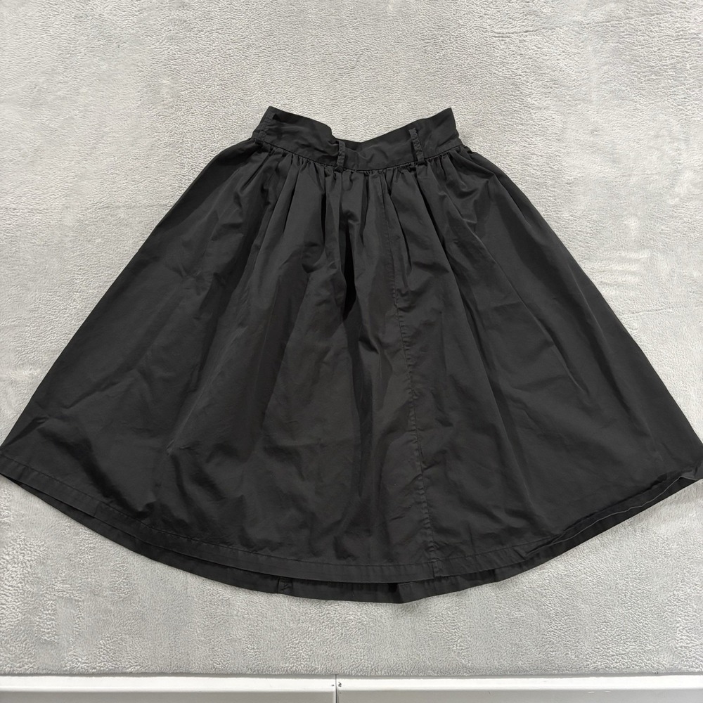 Whim Gazette Balloon Skirt Women's 36 High Rise 100% Cotton Flowy Flared Black